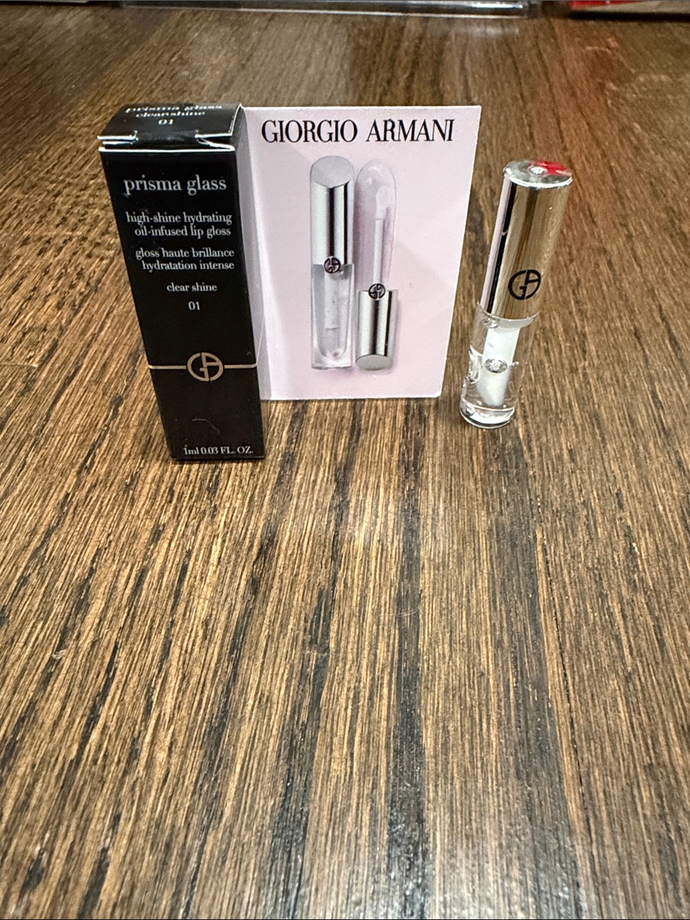 Giorgio Armani Clear Shine Prisma Glass High-Shine Hydrating Lip Gloss- clear